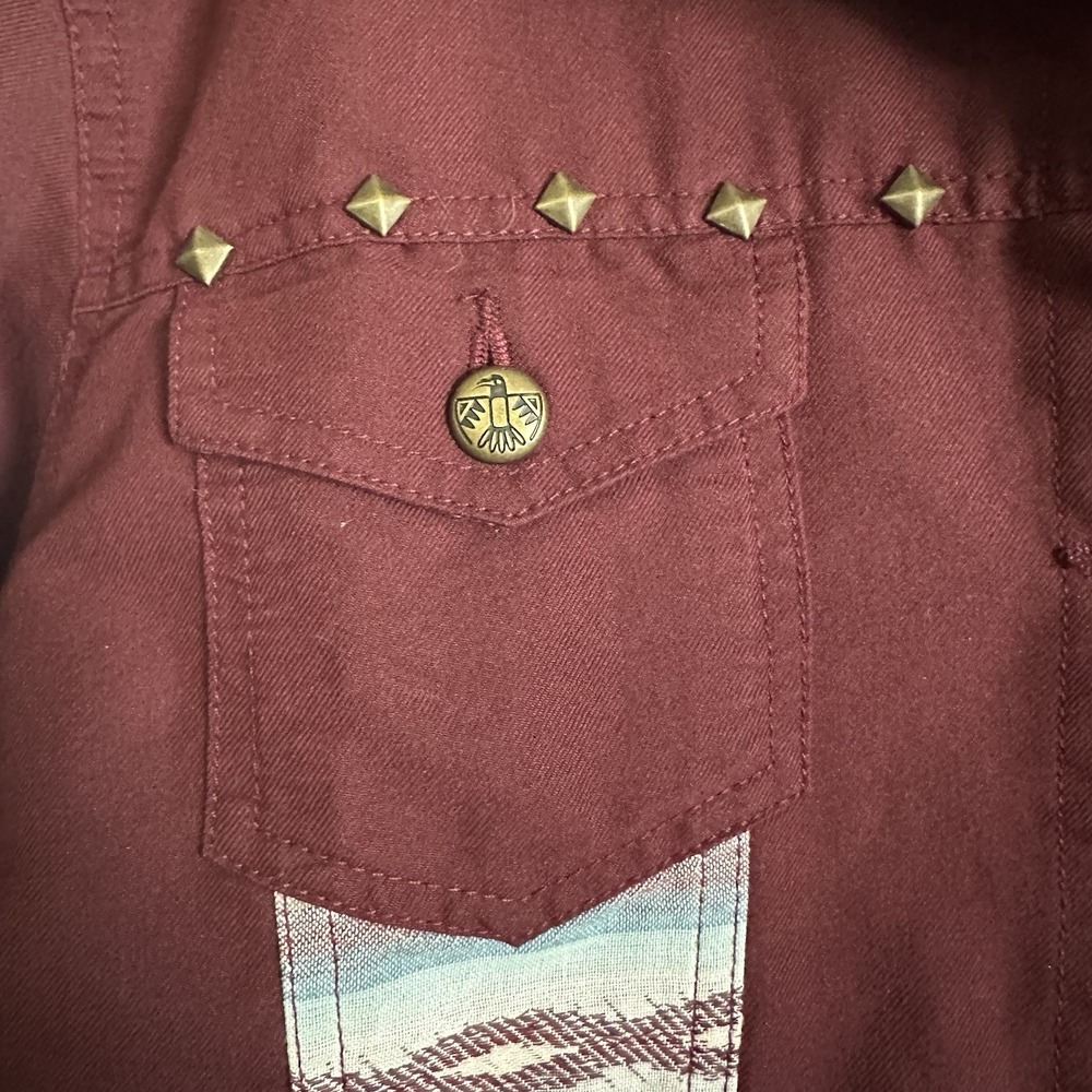 Ariat Womens Size Large La Madre Jacket Berry Bark Aztec Print Button Front - Picture 3 of 5